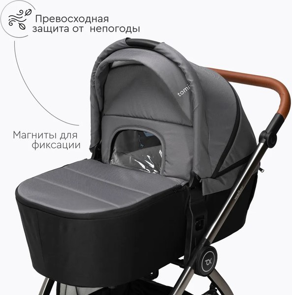 Изображение товара Детская универсальная коляска Tomix Walker Lux 2 в 1 / BD101BLUX (Grey/Dark Grey)