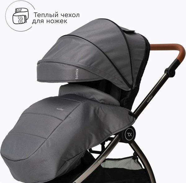Изображение товара Детская универсальная коляска Tomix Walker Lux 2 в 1 / BD101BLUX (Grey/Dark Grey)