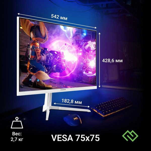 Изображение товара Монитор Digma Overdrive 24P410F / DM24SG03 (белый)