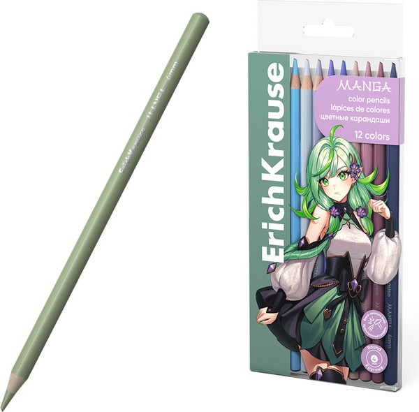 Изображение товара Набор цветных карандашей Erich Krause Manga / 61807 (12цв)