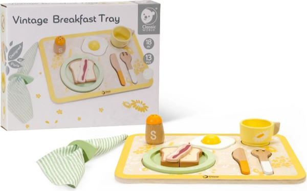 Изображение товара Набор игрушечной посуды Classic World Завтрак на подносе CW50575