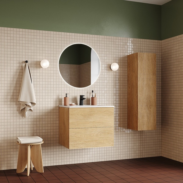 Изображение товара Шкаф-полупенал для ванной IDDIS BIL30V0i97 (подвесной, дуб светлый)