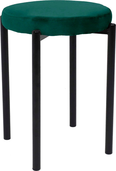 Изображение товара Табурет AksHome Pluto (зеленый велюр HLR-56/черный)