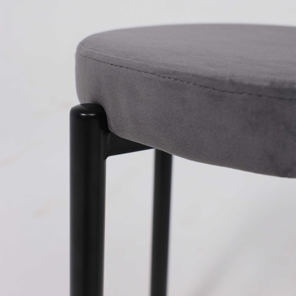 Изображение товара Табурет AksHome Pluto (темно-серый велюр HLR-21/черный)