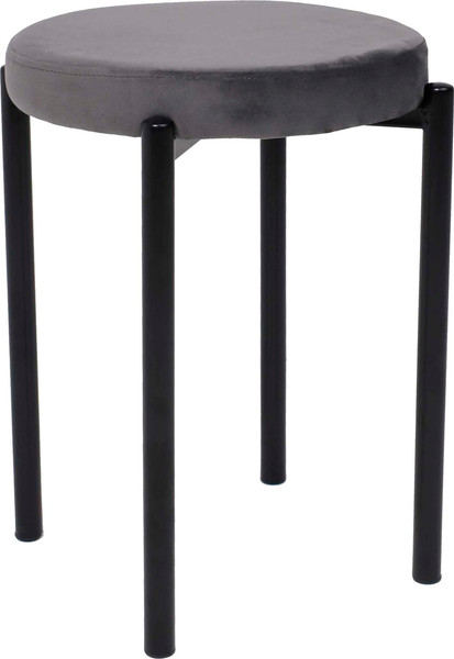 Изображение товара Табурет AksHome Pluto (темно-серый велюр HLR-21/черный)