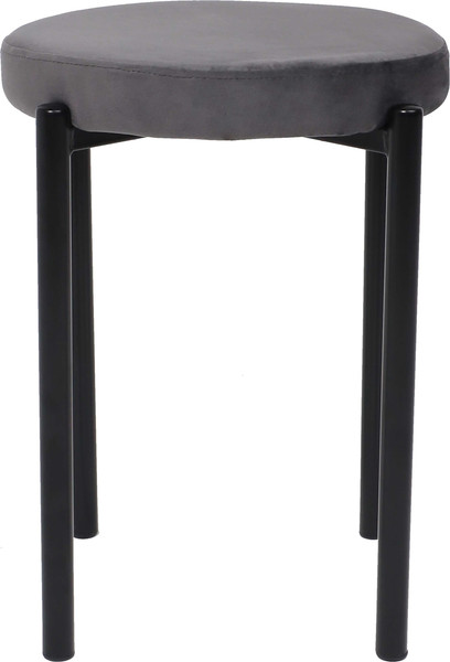 Изображение товара Табурет AksHome Pluto (темно-серый велюр HLR-21/черный)
