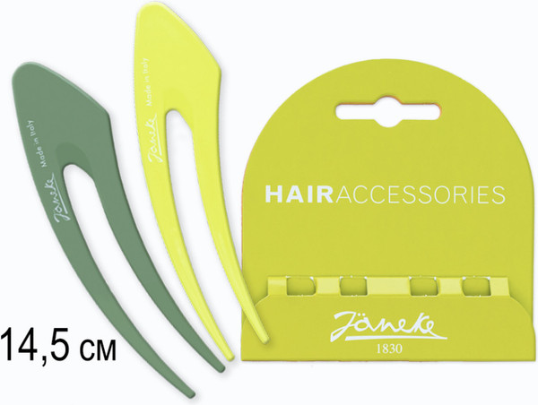 Изображение товара Набор заколок для волос Janeke Hair Clip JG49020 LIM (2шт, лайм/фисташка)