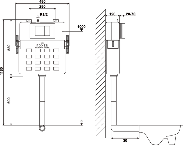 Изображение товара Инсталляция для унитаза Roxen Attach 945173