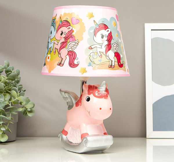 Изображение товара Прикроватная лампа Risalux Единорог 3923380 (розовый)