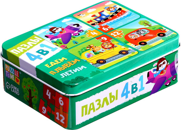 Изображение товара Развивающая игра Puzzle Time Едем, плывем, летим. 4 в 1 / 9454945