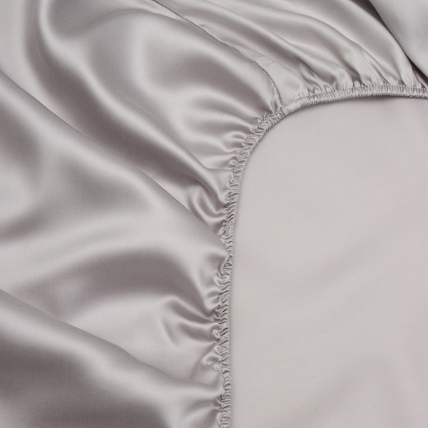 Изображение товара Простыня Sima-Land Home Tencel на резинке 140x200 / 10285352 (светло-серый)