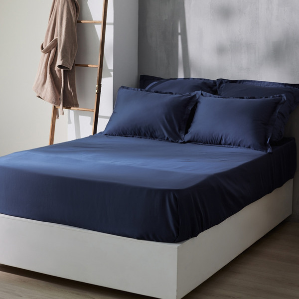 Изображение товара Простыня Sima-Land Home Tencel на резинке 140x200 / 10285366 (синий)