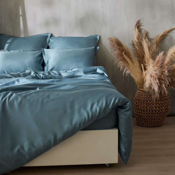 Изображение товара Пододеяльник Sima-Land Home Tencel 200x220 / 10285317 (серо-голубой)