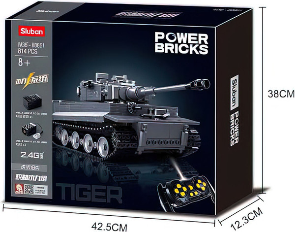 Изображение товара Конструктор управляемый Sluban Механо. Немецкий танк Tiger M38-B0851 / 9590275 (814эл)