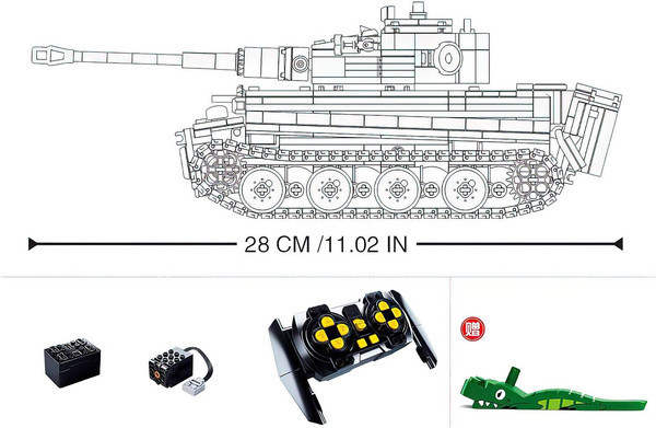 Изображение товара Конструктор управляемый Sluban Механо. Немецкий танк Tiger M38-B0851 / 9590275 (814эл)