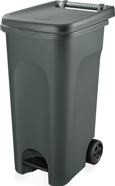 Изображение товара Контейнер для мусора Эльфпласт EP628 на колесах с педалью (80л, графит)