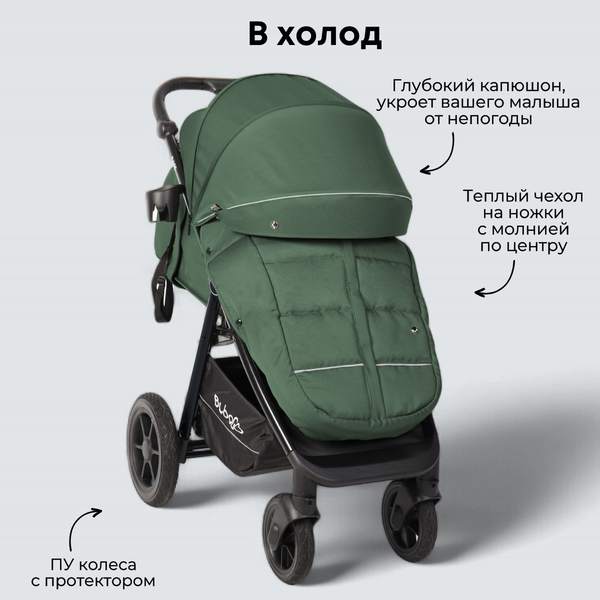 Изображение товара Детская прогулочная коляска Bubago Model Bass / BG 132-AL-2 (зеленый)