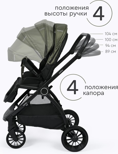 Изображение товара Детская прогулочная коляска Tomix Walker / BD101SINGL (Single Green)