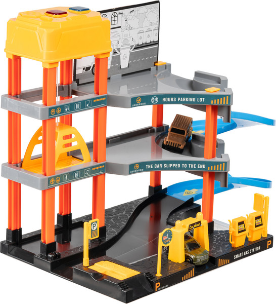 Изображение товара Паркинг игрушечный Labalu 3-уровневый с дорогой и автомобилями / P9488A-1 (желтый, 2 машинки)