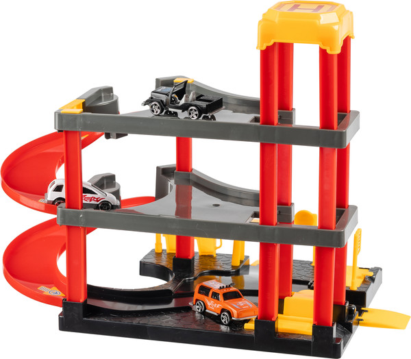 Изображение товара Паркинг игрушечный Labalu 3-уровневый с дорогой и автомобилями / P3488A-1 (красный, 3 машинки)