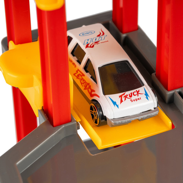 Изображение товара Паркинг игрушечный Labalu 3-уровневый с дорогой и автомобилями / P3488A-1 (красный, 3 машинки)