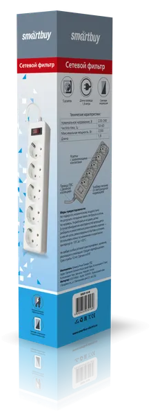 Изображение товара Сетевой фильтр SmartBuy SBSP-30-W