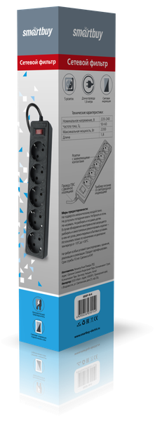Изображение товара Сетевой фильтр SmartBuy SBSP-18-K