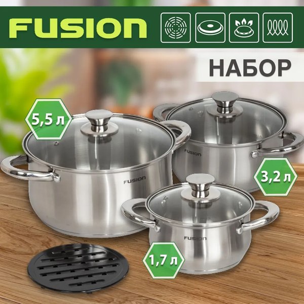 Изображение товара Набор кастрюль FUSION Electronics KWK42362