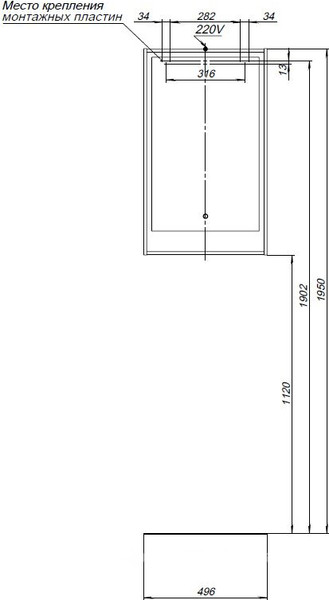 Изображение товара Зеркало Aquanet Милан 50 LED / 336390 (белый глянец)