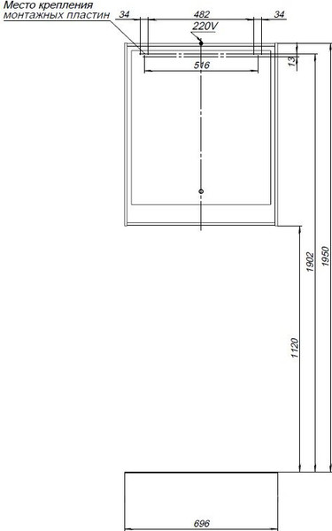 Изображение товара Зеркало Aquanet Милан 70 LED / 336399 (дуб рустикальный)