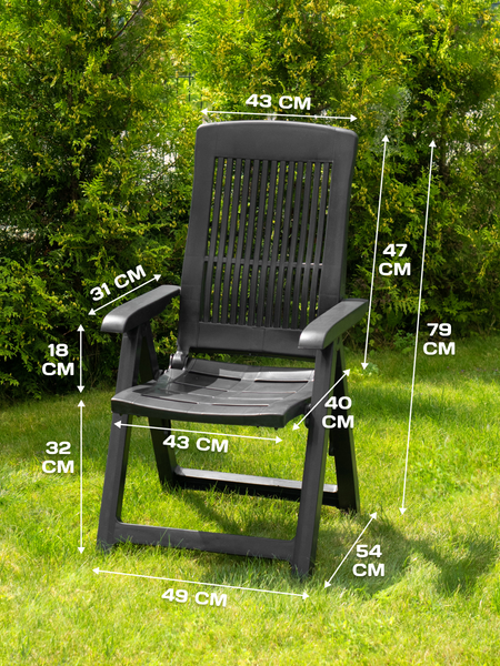 Изображение товара Стул складной Ipae Progarden Tampa / TMP040AN (антрацит)