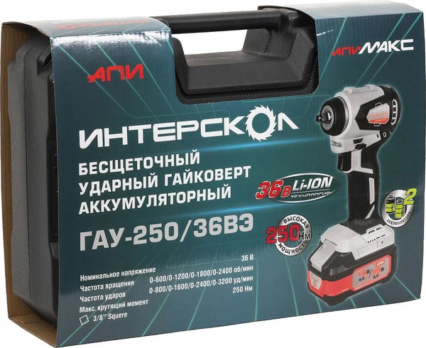 Изображение товара Аккумуляторный гайковерт Интерскол ГАУ-250/36ВЭ (863.2.2.70)