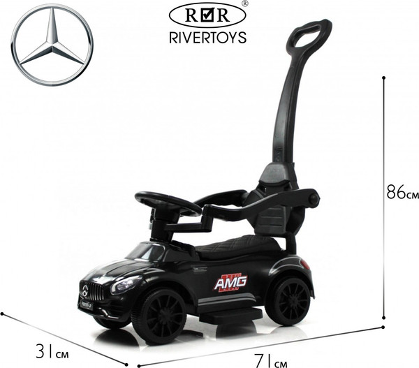 Изображение товара Каталка детская RiverToys F001FF-P (черный)