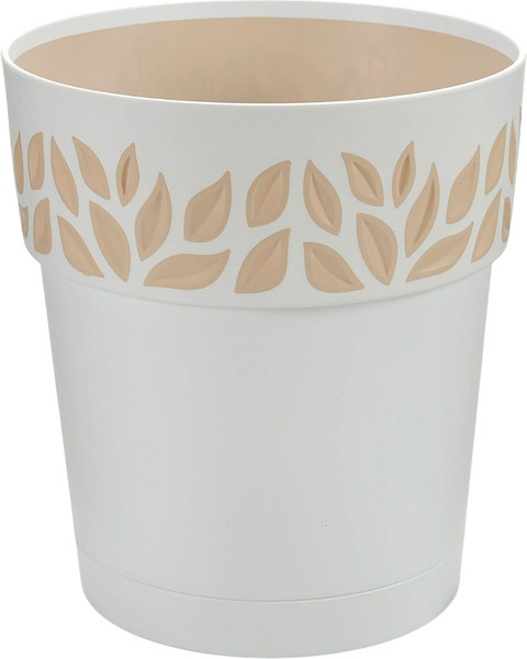 Изображение товара Вазон Stefanplast С системой автополива / 94000 (белый/травертин)