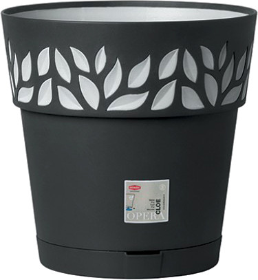 Изображение товара Вазон Stefanplast С системой автополива / 94003 (графитовый/серый)