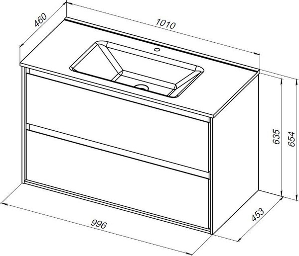 Изображение товара Тумба под умывальник Aquanet Милан 100 / 336370 (белый глянец)
