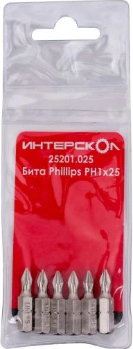 Изображение товара Набор бит Интерскол Phillips PH1х25 (25201.025)