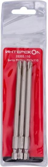 Изображение товара Набор бит Интерскол Phillips PH3х110 (25203.110)