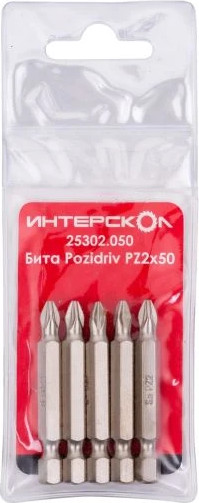 Изображение товара Набор бит Интерскол Pozidriv PZ2х50 (25302.050)