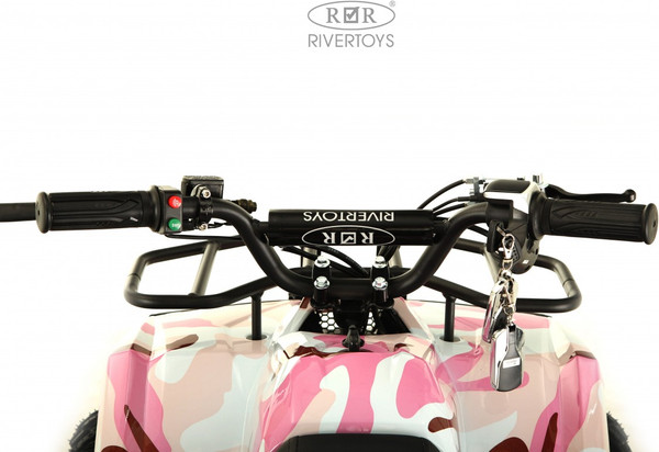 Изображение товара Детский квадроцикл RiverToys Tiki Lux Камуфляж (розовый)