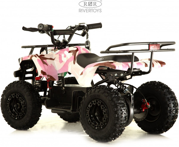 Изображение товара Детский квадроцикл RiverToys Tiki Камуфляж (розовый)