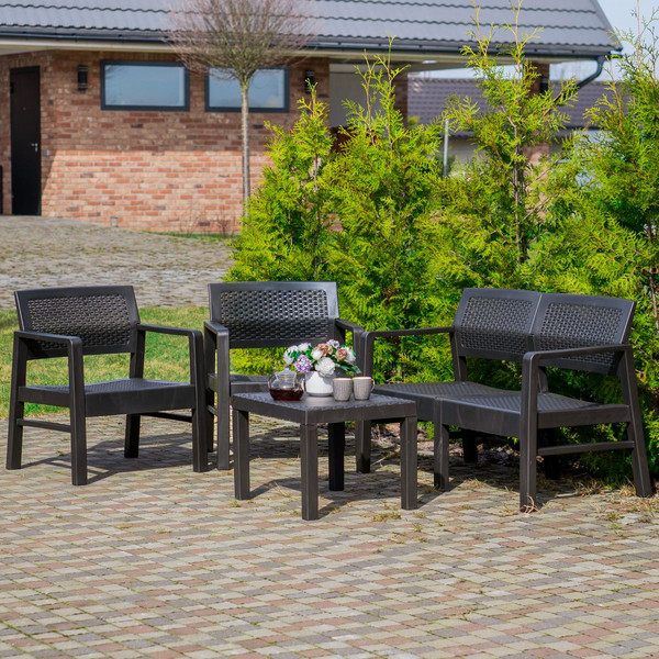 Изображение товара Комплект садовой мебели Ipae Progarden Kilimanjaro KIL08CCA (антрацит)