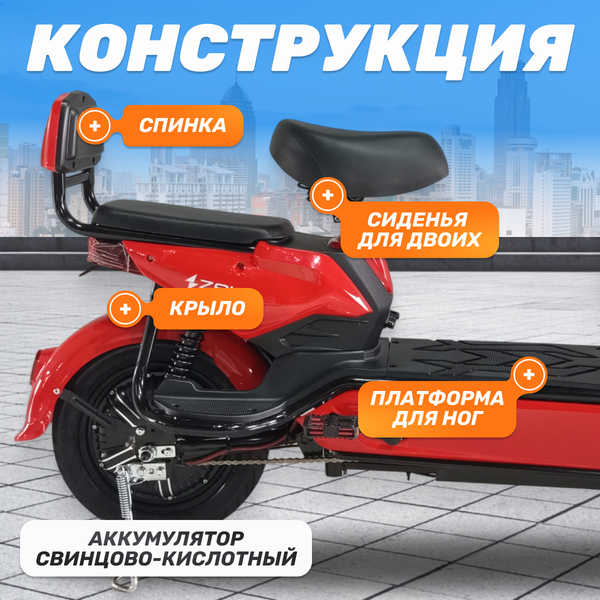 Изображение товара Электроскутер ZeuS Odyssey (красный)