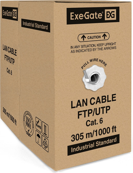 Изображение товара Кабель ExeGate UTP4-C6-CU-S23-IN-PVC-GY-305-FLUKE / EX281813RUS