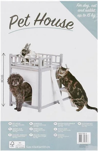 Изображение товара Домик для животных Dipriz Д.7617 (белый бейц/бейц отто)