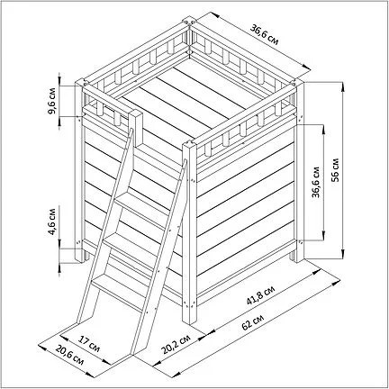 Изображение товара Домик для животных Dipriz Д.7617 (белый бейц/бейц отто)