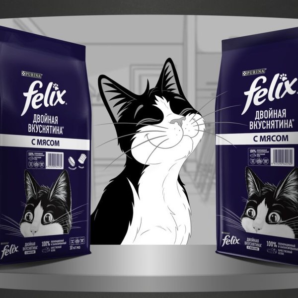 Изображение товара Сухой корм для кошек Felix Двойная вкуснятина с мясом (10кг)