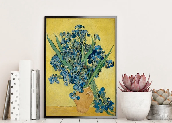 Изображение товара Постер Citydecor Ваза с ирисами на желтом фоне. Винсент ван Гог (21x30)