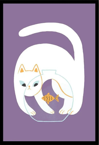 Изображение товара Постер Citydecor Кот и рыба 3 (21x30)