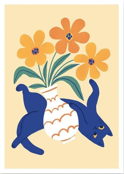 Изображение товара Постер Citydecor Кот и ваза 1 (21x30)